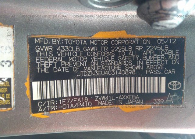 JTDZN3EU4C3140898 2012 TOYOTA PRIUS V