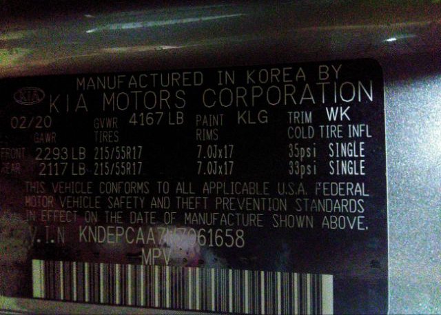 2021 KIA SELTOS(VIN: KNDEPCAA7M7061658