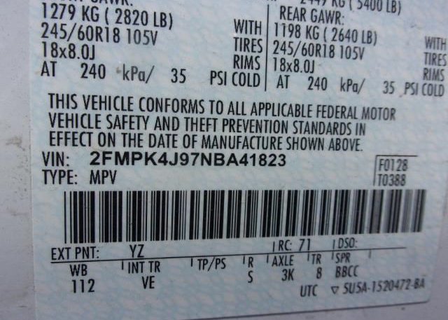 2022 FORD EDGE(VIN: 2FMPK4J97NBA41823