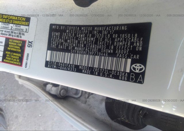 5YFBURHE2HP719446 2017 TOYOTA COROLLA