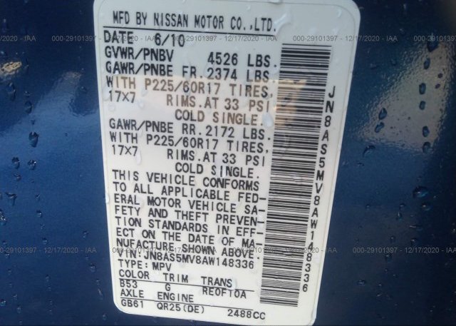 JN8AS5MV8AW148336 2010 NISSAN ROGUE