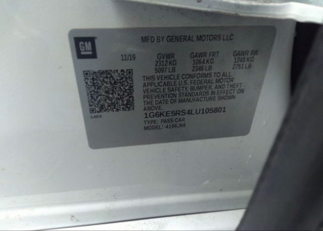 2020 CADILLAC CT6 VIN: 1G6KE5RS4LU105801