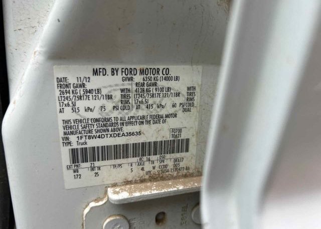 1FT8W4DTXDEA35635 2013 FORD F-450