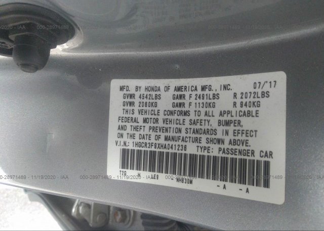 1HGCR3F9XHA041236 2017 HONDA ACCORD SEDAN