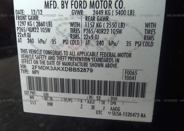 2FMDK3AKXDBB52879 2013 FORD EDGE