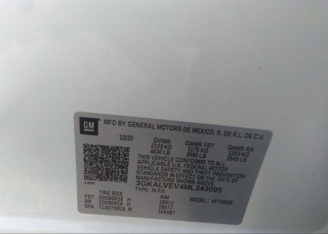 2021 GMC TERRAIN(VIN: 3GKALVEV4ML343095