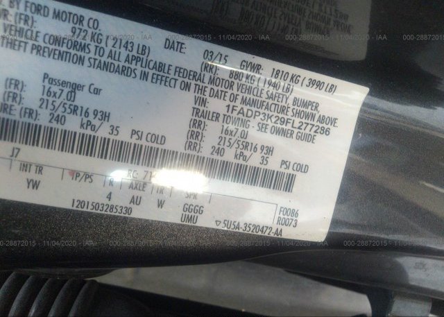 1FADP3K29FL277286 2015 FORD FOCUS