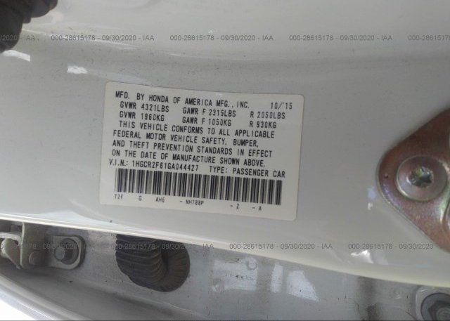 1HGCR2F61GA044427 2016 HONDA ACCORD SEDAN
