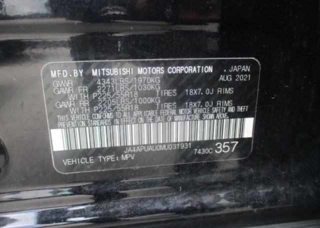 2021 MITSUBISHI OUTLANDER SPORT(VIN: JA4APUAU0MU031931