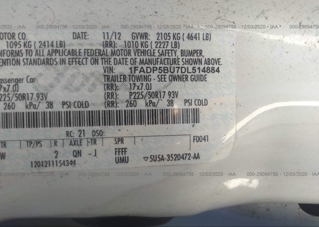 1FADP5BU7DL514884 2013 FORD C-MAX HYBRID
