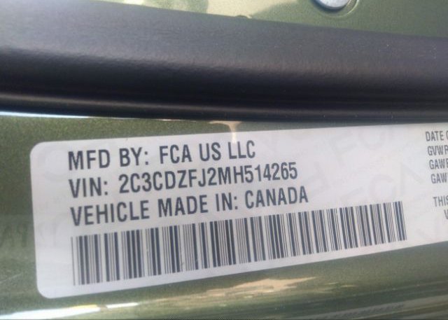 2021 DODGE CHALLENGER(VIN: 2C3CDZFJ2MH514265