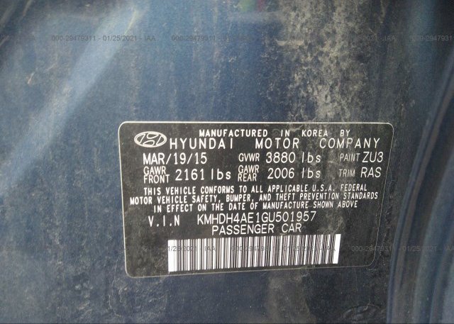 KMHDH4AE1GU501957 2016 HYUNDAI ELANTRA