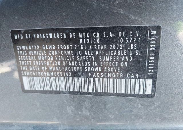 2021 VOLKSWAGEN JETTA(VIN: 3VWC57BU9MM065162