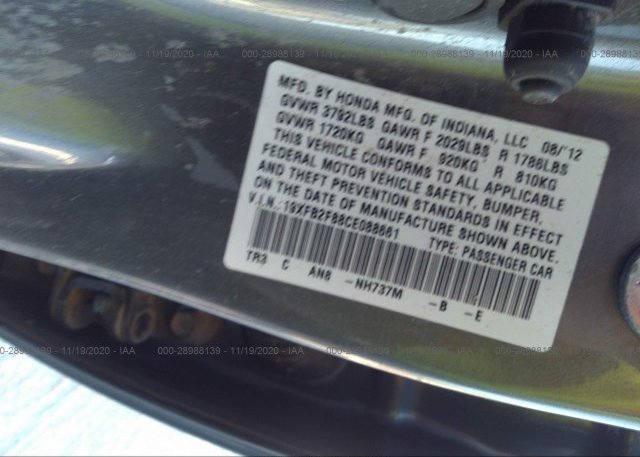 19XFB2F88CE088661 2012 HONDA CIVIC SDN