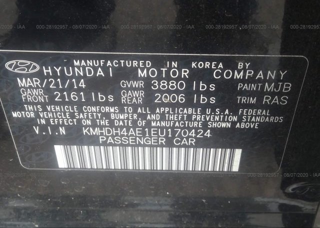 KMHDH4AE1EU170424 2014 HYUNDAI ELANTRA