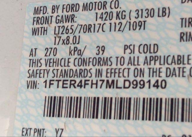 2021 FORD RANGER(VIN: 1FTER4FH7MLD99140