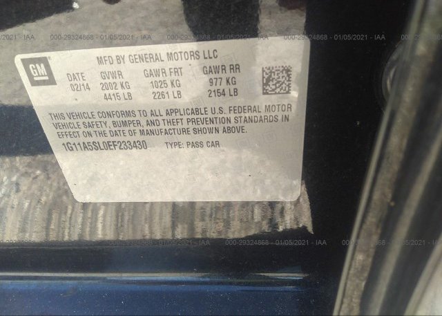 1G11A5SL0EF233430 2014 CHEVROLET MALIBU
