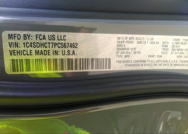 2023 DODGE DURANGO(VIN: 1C4SDHCT7PC567462