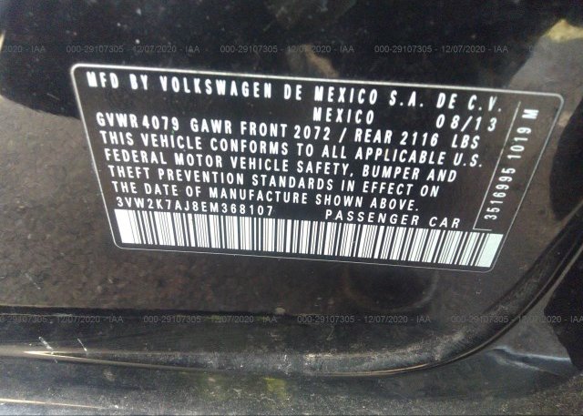 3VW2K7AJ8EM368107 2014 VOLKSWAGEN JETTA SEDAN