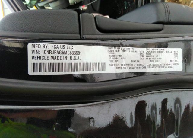 2021 JEEP GRAND CHEROKEE(VIN: 1C4RJFAG6MC533591