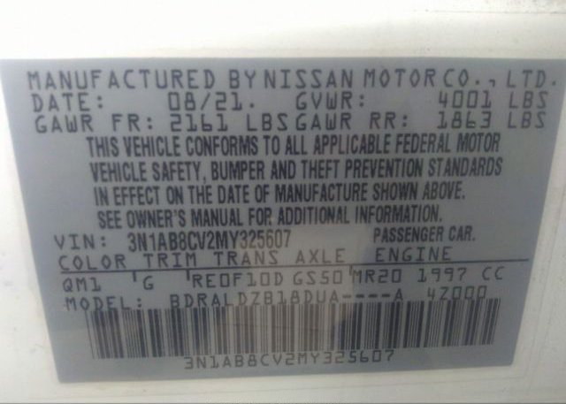 2021 NISSAN SENTRA(VIN: 3N1AB8CV2MY325607