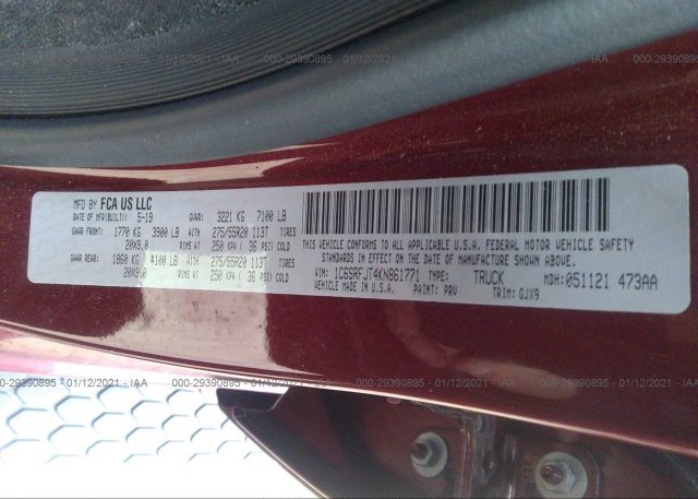 1C6SRFJT4KN861771 2019 RAM 1500