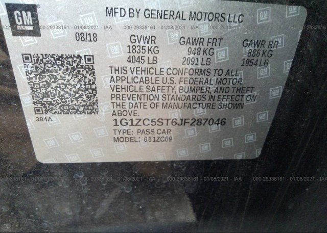 1G1ZC5ST6JF287046 2018 CHEVROLET MALIBU