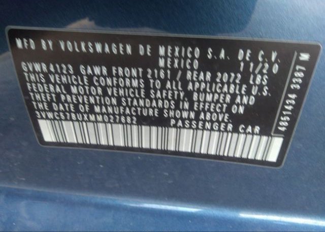 2021 VOLKSWAGEN JETTA(VIN: 3VWC57BUXMM027682