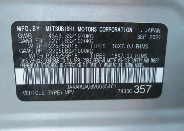 2021 MITSUBISHI OUTLANDER SPORT(VIN: JA4ARUAU6MU035461