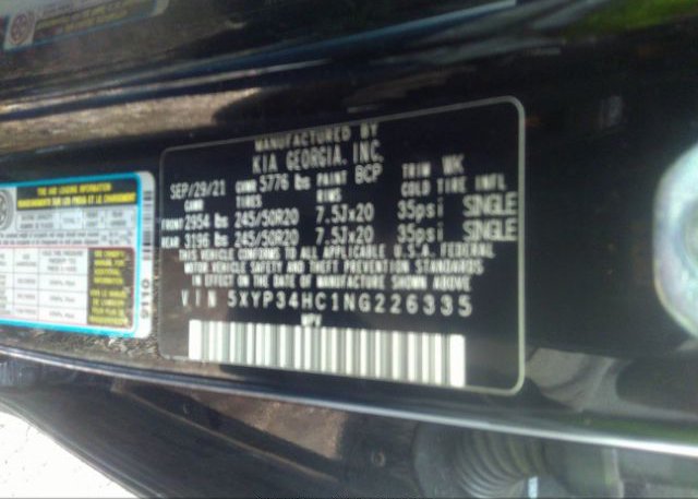 2022 KIA TELLURIDE(VIN: 5XYP34HC1NG226335