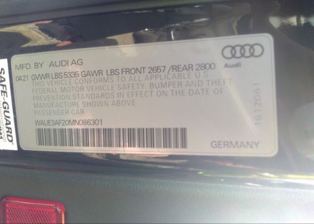2021 AUDI A6(VIN: WAUE3AF20MN086301