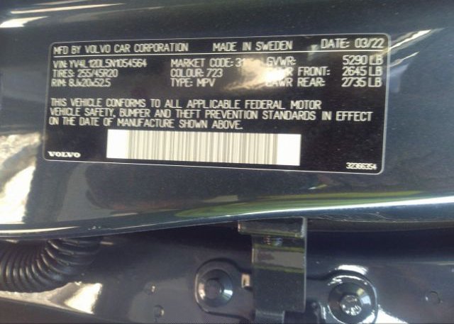 2022 VOLVO XC60(VIN: YV4L12DL5N1054564