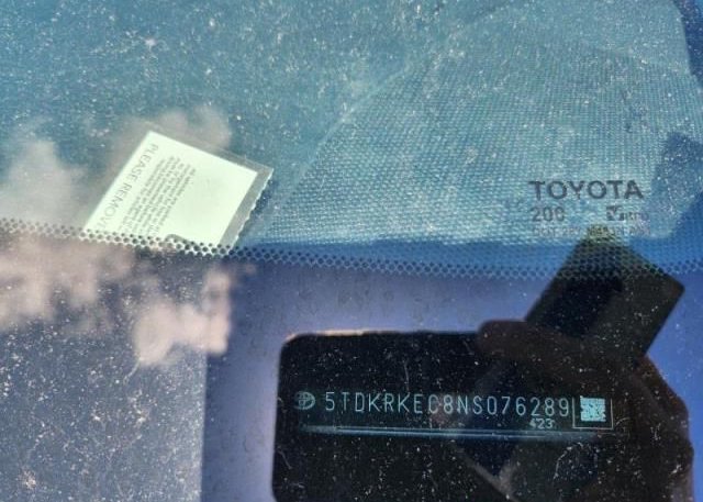 2022 TOYOTA SIENNA(VIN: 5TDKRKEC8NS076289