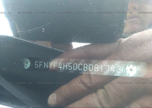 5FNYF4H50CB081743 2012 HONDA PILOT