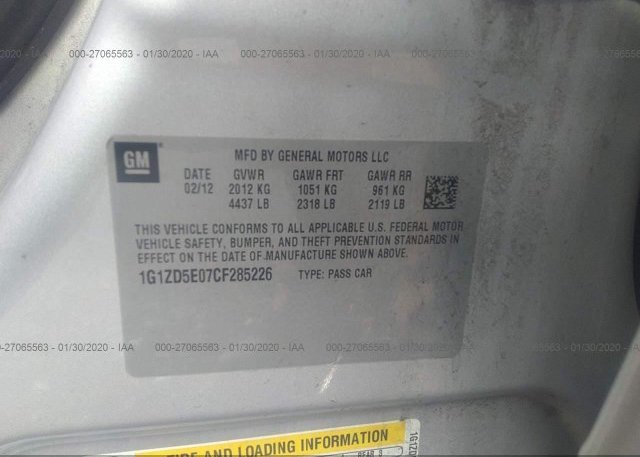 1G1ZD5E07CF285226 2012 Chevrolet MALIBU