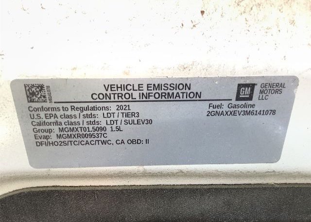 2021 CHEVROLET EQUINOX(VIN: 2GNAXXEV3M6141078