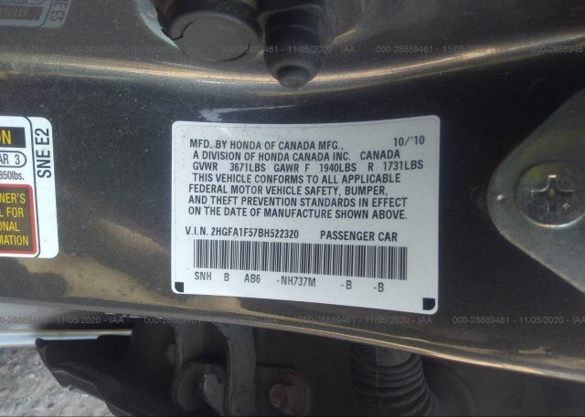 2HGFA1F57BH522320 2011 HONDA CIVIC SDN