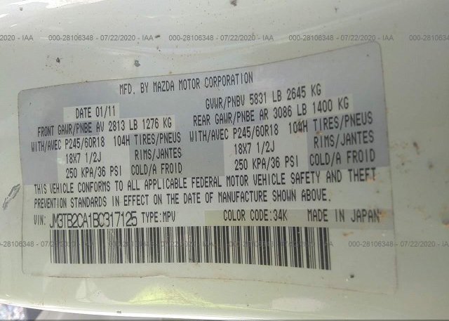 JM3TB2CA1B0317125 2011 Mazda CX-9