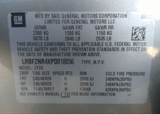 2023 BUICK ENVISION(VIN: LRBFZNR4XPD018056