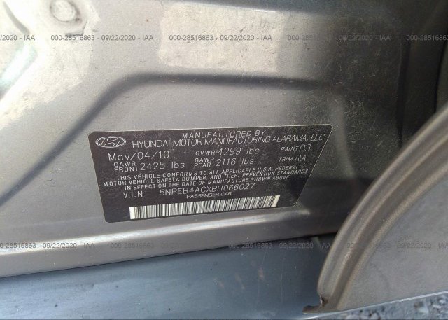5NPEB4ACXBH066027 2011 HYUNDAI SONATA