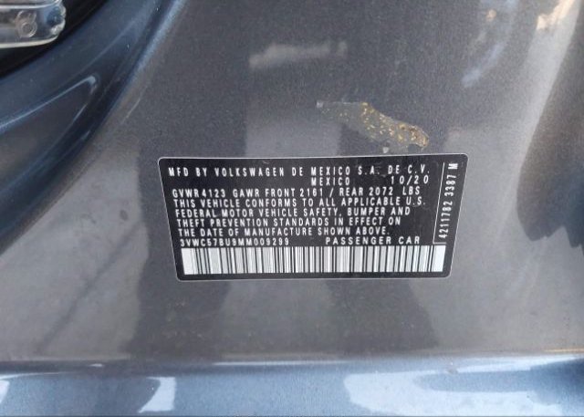 2021 VOLKSWAGEN JETTA(VIN: 3VWC57BU9MM009299