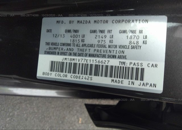 JM1BM1V77E1156627 2014 MAZDA MAZDA3