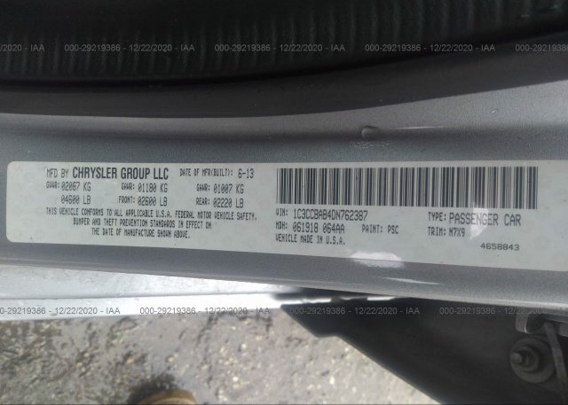 1C3CCBAB4DN762387 2013 CHRYSLER 200