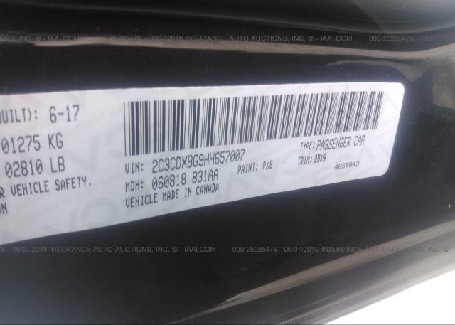 2C3CDXBG9HH657007 2017 Dodge CHARGER