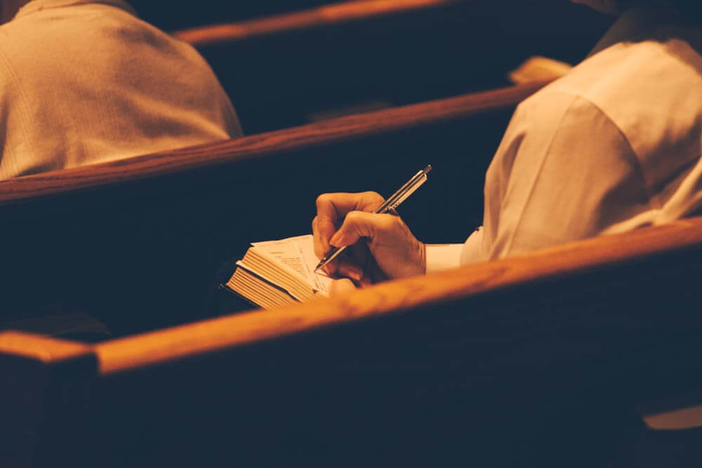 taking notes stock photo