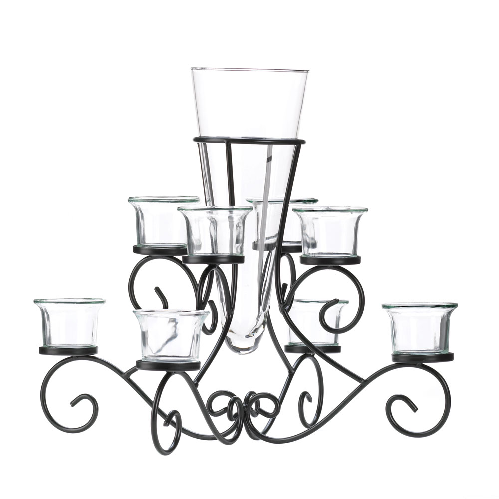Wholesale Scrollwork Candle Stand With Vase Buy Wholesale Wedding