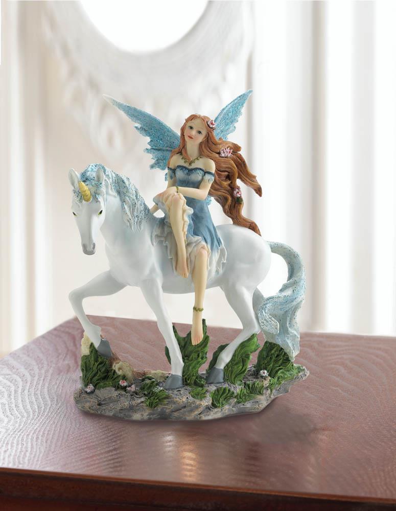 Wholesale Blue Fairy And Unicorn Figurine Buy Wholesale Mythical Decor