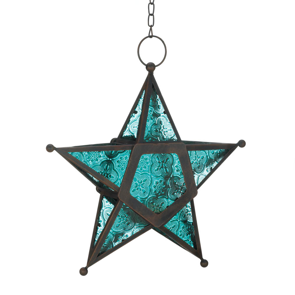 Wholesale Blue Glass Star Lantern Buy Wholesale Candle Lanterns