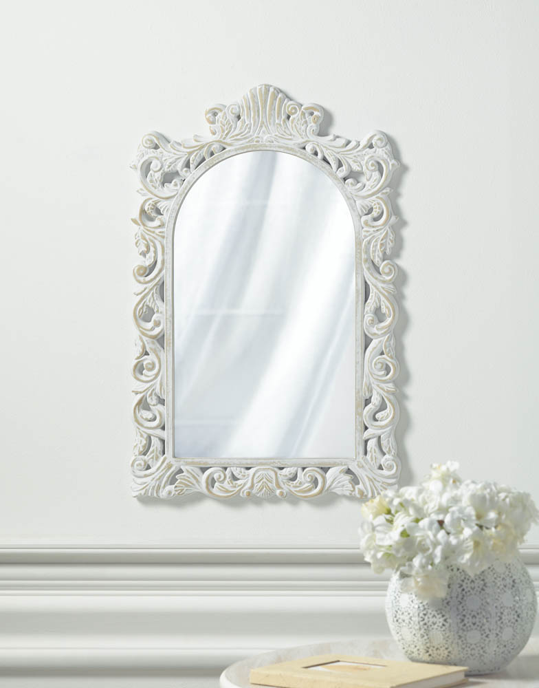 Wholesale Grand Distressed White Wall Mirror Buy Wholesale Mirrors