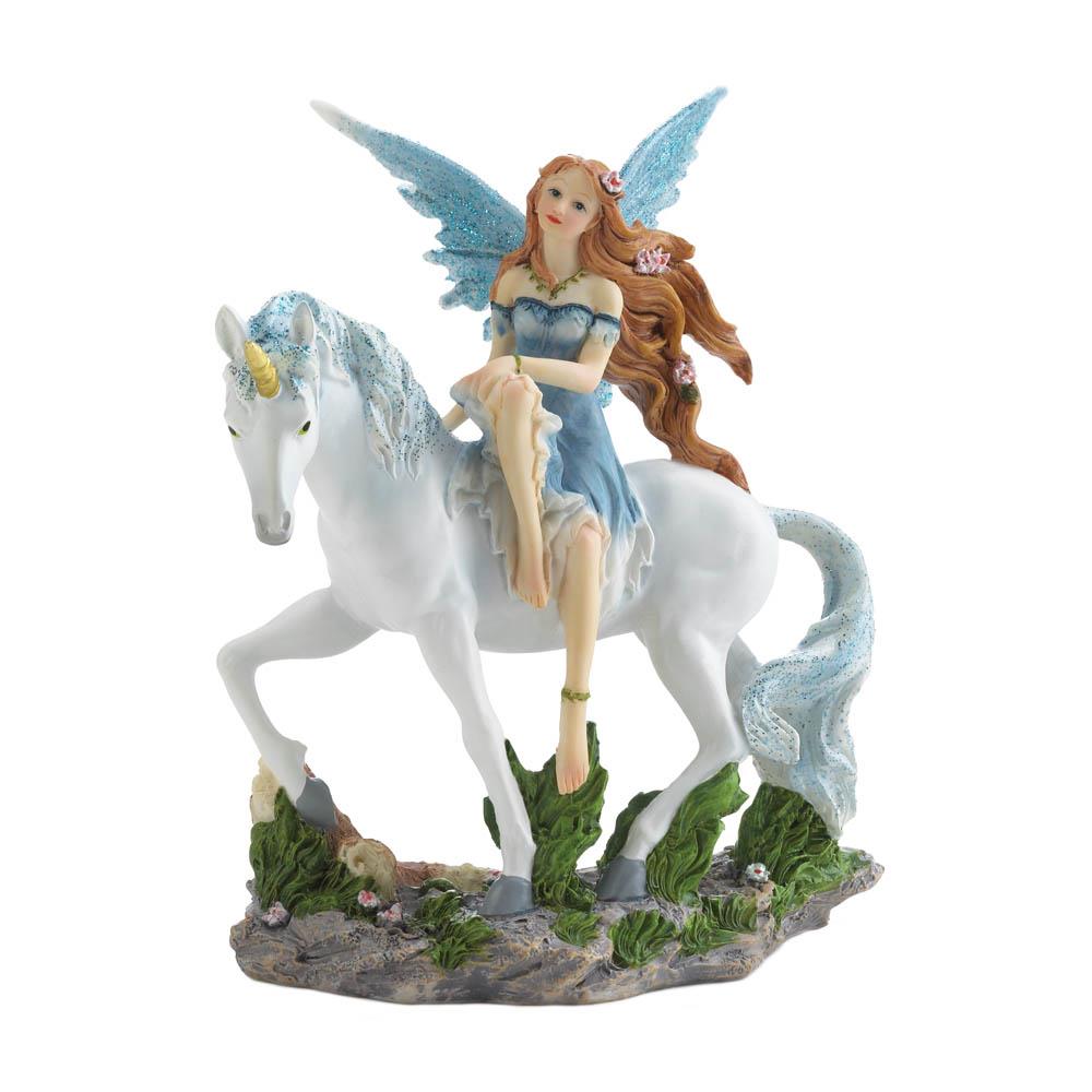 Wholesale Blue Fairy And Unicorn Figurine Buy Wholesale Mythical Decor